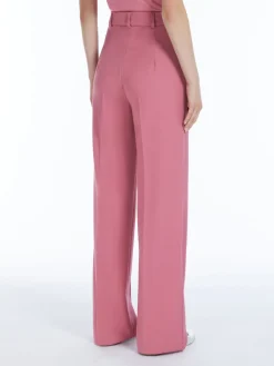Wool crêpe satin trousers
