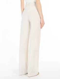 Wool crêpe satin trousers