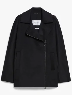 Wool double cloth pea coat