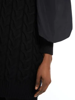 Wool dress with balloon sleeves