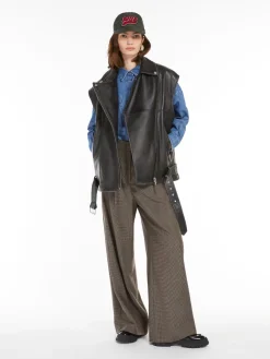 Wool flannel palazzo trousers