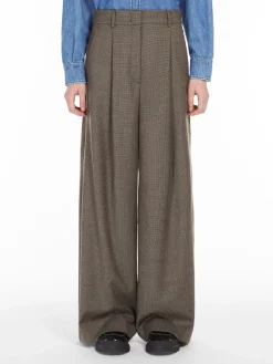 Wool flannel palazzo trousers