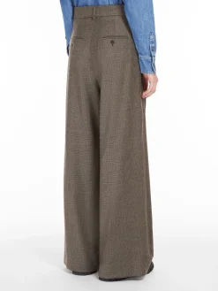 Wool flannel palazzo trousers