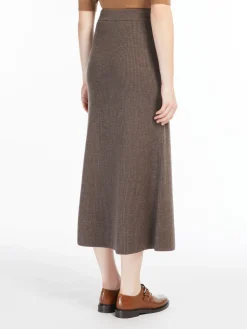 Wool flared skirt
