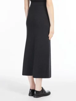 Wool flared skirt
