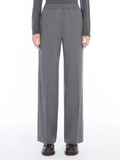 Wool gabardine trousers