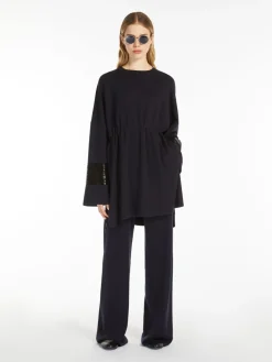 Wool jumper with rhinestones