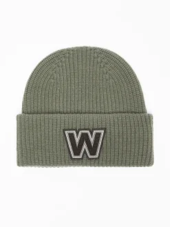 Wool logo beanie hat