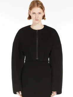 Wool micro bomber jacket
