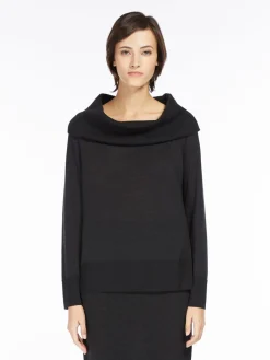 Wool off-the-shoulder jumper