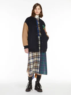 Wool padded bomber jacket