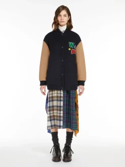 Wool padded bomber jacket