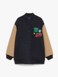 Wool padded bomber jacket