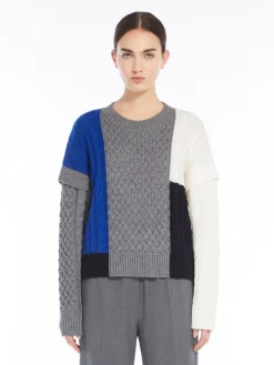 Wool patchwork sweater
