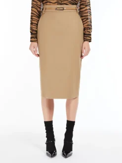 Wool pencil skirt