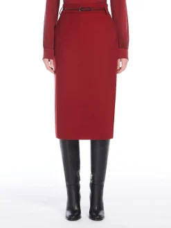 Wool pencil skirt