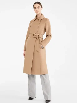 Wool robe-style coat
