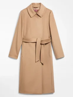 Wool robe-style coat