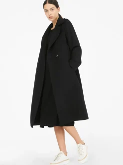 Wool robe-style coat