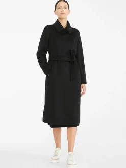 Wool robe-style coat