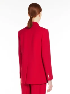 Wool satin crêpe blazer