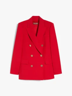 Wool satin crêpe blazer