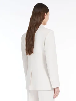 Wool satin crêpe single-breasted blazer