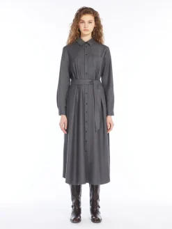 Wool shirt dress