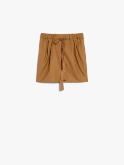 Wool, silk and mohair canvas miniskirt