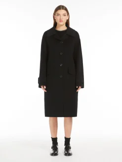 Wool single-breasted coat