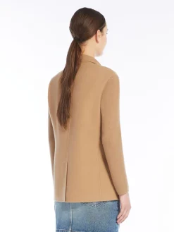 Wool twill and knit fabric jacket