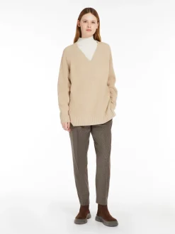Wool, viscose and cashmere V-neck sweater