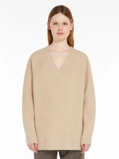 Wool, viscose and cashmere V-neck sweater