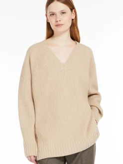 Wool, viscose and cashmere V-neck sweater