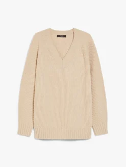 Wool, viscose and cashmere V-neck sweater
