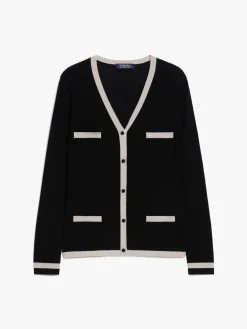 Wool yarn cardigan