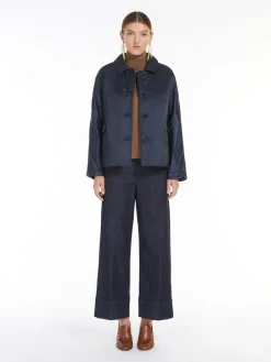 Wool yarn polo-neck sweater