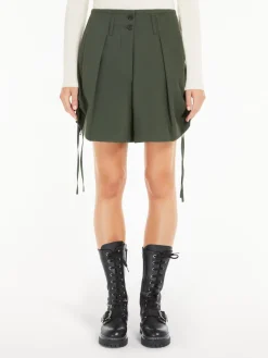 Wool-blend Bermuda shorts with drawstring