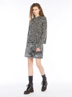 Wool-blend chiné crew-neck sweater