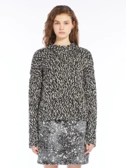 Wool-blend chiné crew-neck sweater
