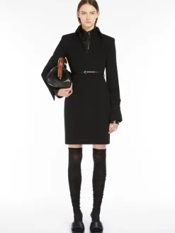 Wool-blend jersey dress