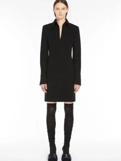 Wool-blend jersey dress
