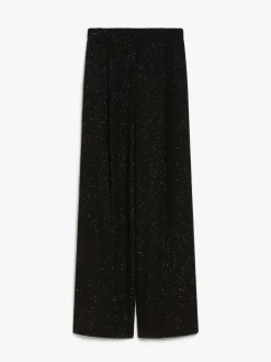 Wool-blend trousers with sequins